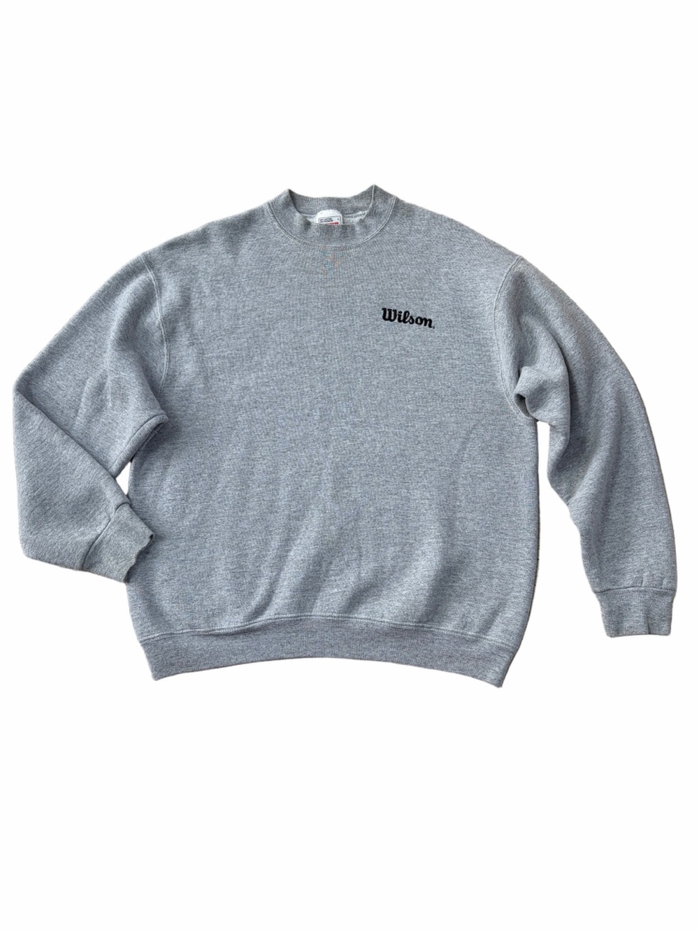 Vintage 90s Wilson Men’s Size Large Grey Crew Neck Sweatshirt Made in USA Tennis